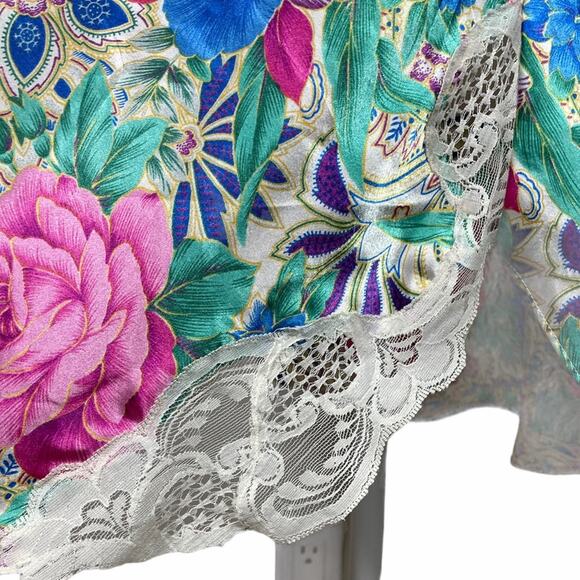 Vtg Victoria's Secret Gold Label Floral Lace Chemise Size Large Whimsy Coquette - Picture 9 of 12